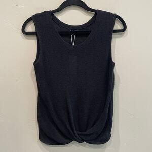 NWT Splendid Knit Front Twist Hem Tank in Black - Size: XS